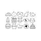 Sortido Carimbo de Madeira (15 unds.) by Rico Design - Baby