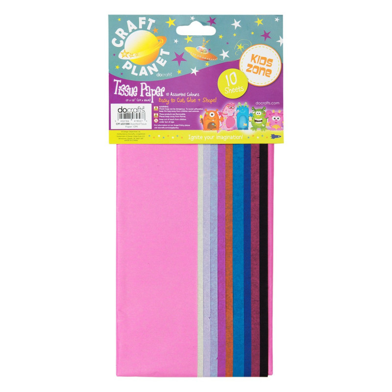 Sortido Papel de Seda 50x66 cm (10 unds.) by Craft Planet - Multicolor