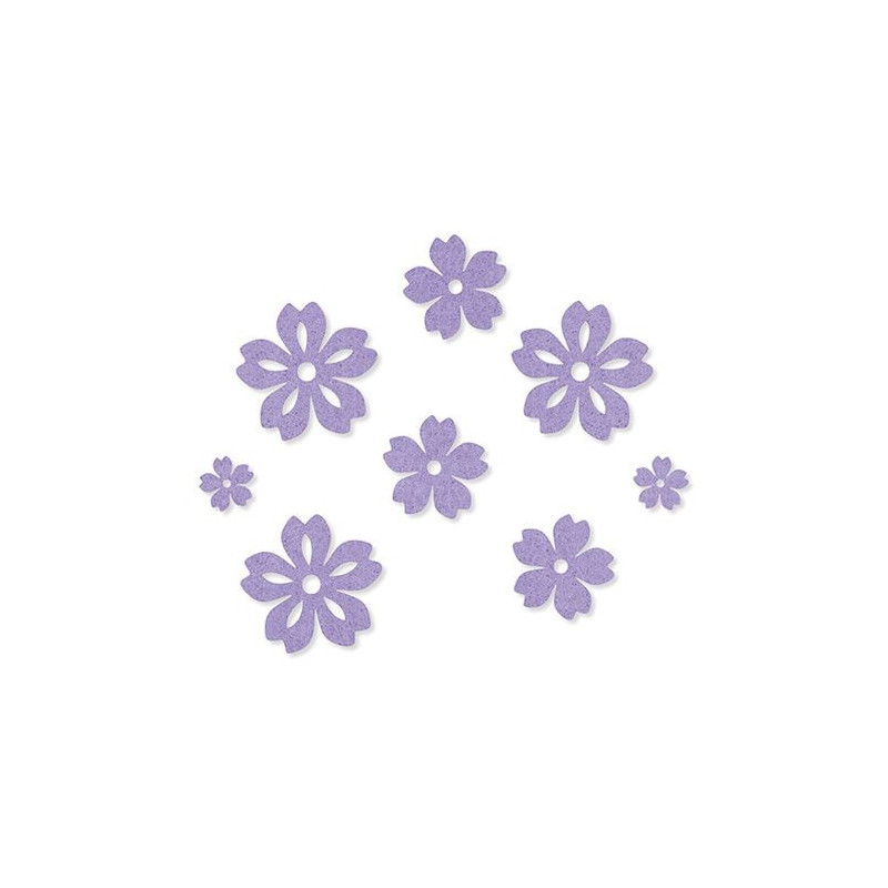 Sticker felt blooms assorted lilac ø 17 / 32 / 43 