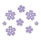 Sticker felt blooms assorted lilac ø 17 / 32 / 43 