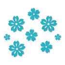 Sticker felt blooms assorted turquoise ø 17 / 32 /