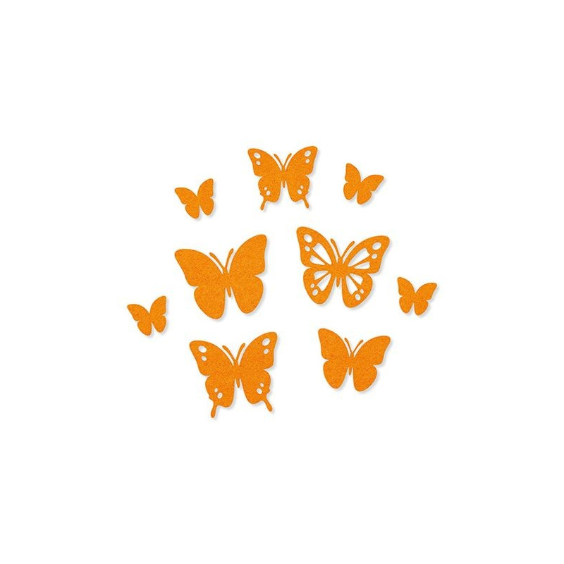 Sticker felt butterflies assorted orange 20 / 35 /