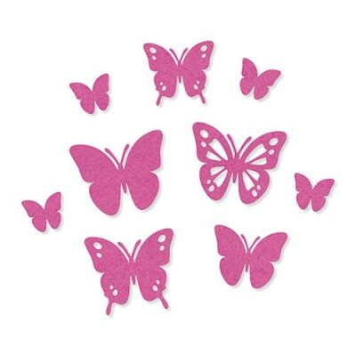 Sticker felt butterflies assorted red 20 / 35 / 45