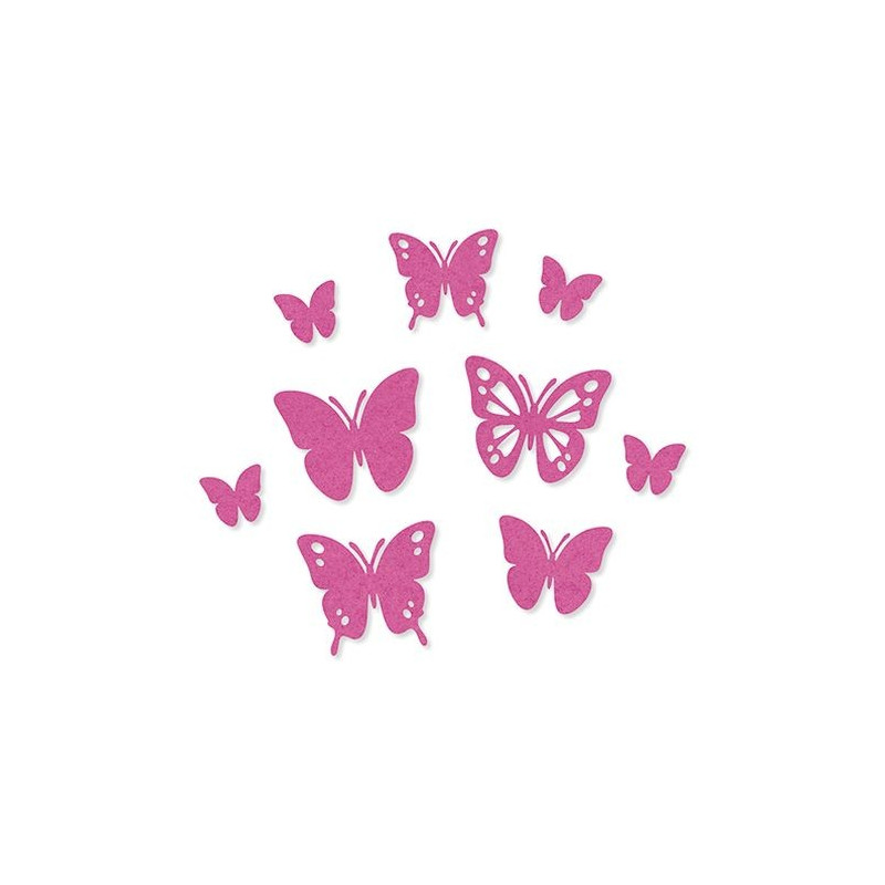 Sticker felt butterflies assorted red 20 / 35 / 45