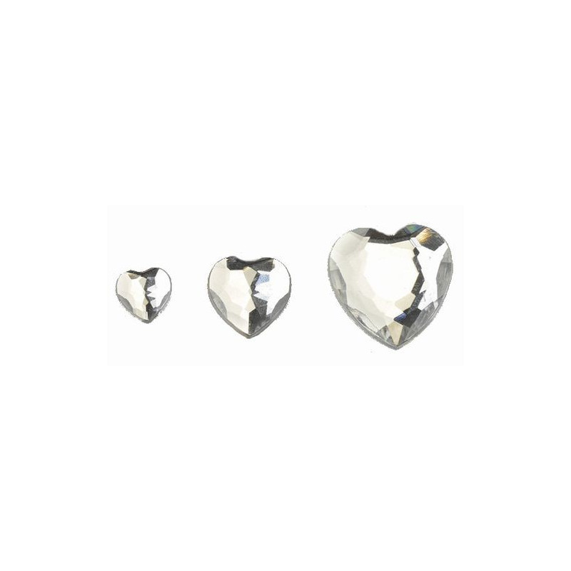Decorative stone acrylic facet Set hearts 8 12 18m