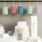 HANGING PAPER LANTERNS, PASTEL 5 PCS, 10 / 13 CM