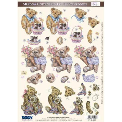 Meadow Cottage Bears Die Cut Figurines by Reddy