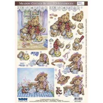 Meadow Cottage Bears Die Cut Figurines by Reddy