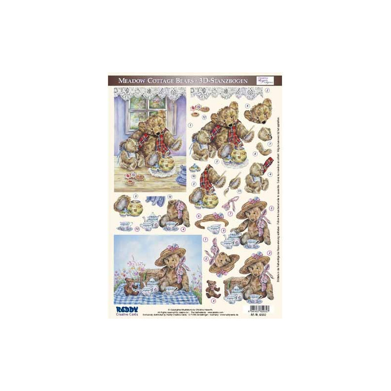 Meadow Cottage Bears Die Cut Figurines by Reddy