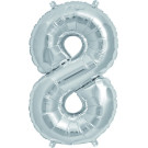 Foil Balloon Silver Number 8 by Rico Design