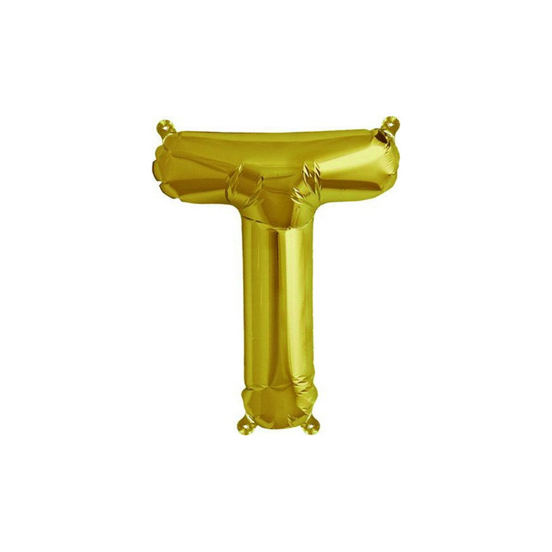 Foil Balloon Gold Letter T by Rico Design