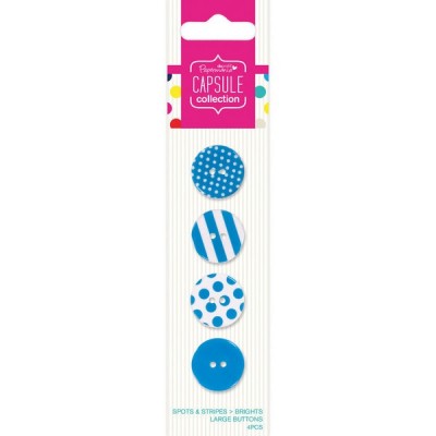 Botões Grandes (4 unid.) Capsule Spots & Stripes Brights Blue