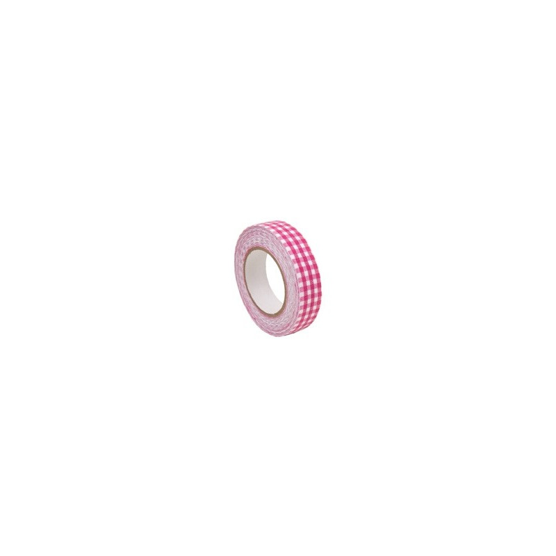 Fabric Tape Checkered Pink & White by Rico Design