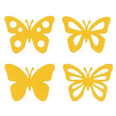 Yellow Felt Butterfly Assortment (8 unts.) by Efco