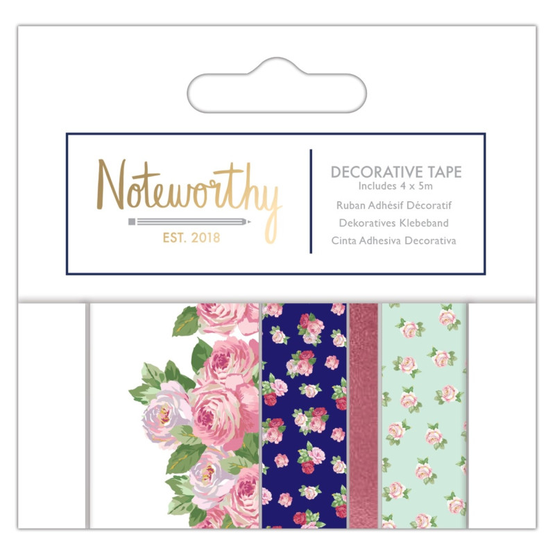 Decorative Tape (4 unds) Graphic Florals by Noteworthy