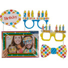 Conj. 4 Photo Props Happy Birthday c/ Moldura by Gifty