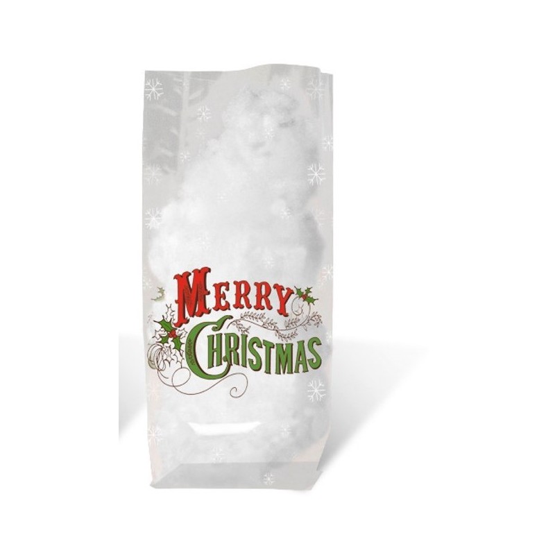 Conj. 10 Bolsas p/ Golosinas Gde. Merry Christmas