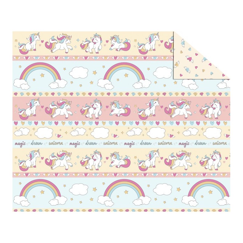 Double Sided Cardboard (19 1/2" x 26 4/5") Unicorn Rainbow