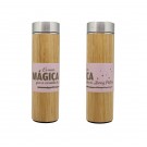 Garrafa de Bambu c/ Tira Personalizada Removível