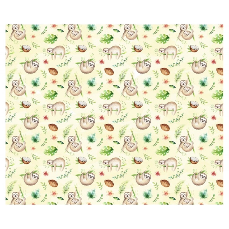 Cartolina Dupla Face (49,5 x 68 cm) Folhas e Preguiças