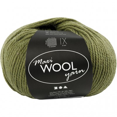 125 m Wool Yarn - Olive Green