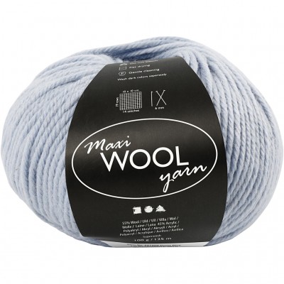 125 m Wool Yarn - Light Blue