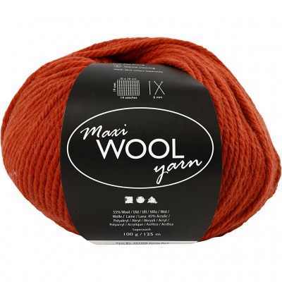 125 m Wool Yarn - Rust Red