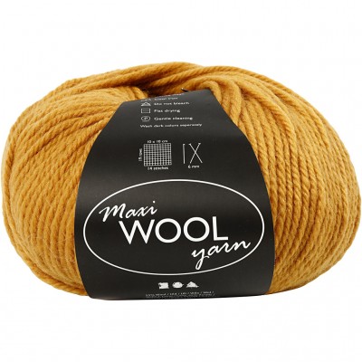 125 m Wool Yarn - Dark Yellow