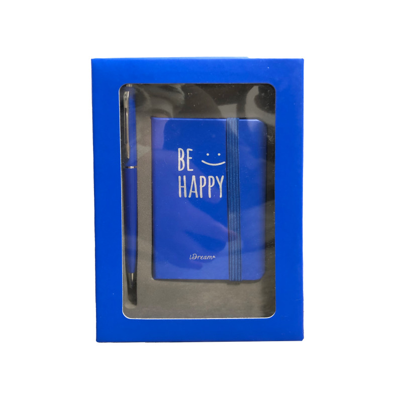 A7 Blue Notebook w/ Pen & Box "Be Happy"