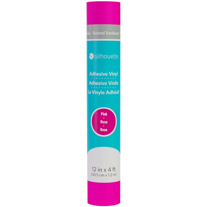 Textured Translucent Vinyl w/ Permanent Adhesive - Pink